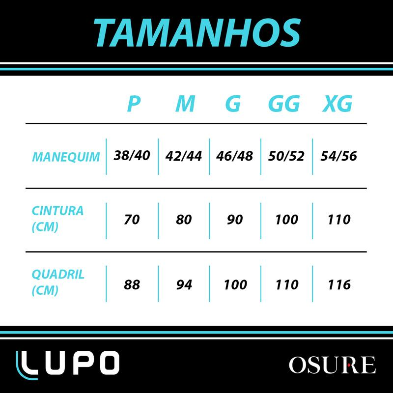 Tabela de tamanhos Lupo